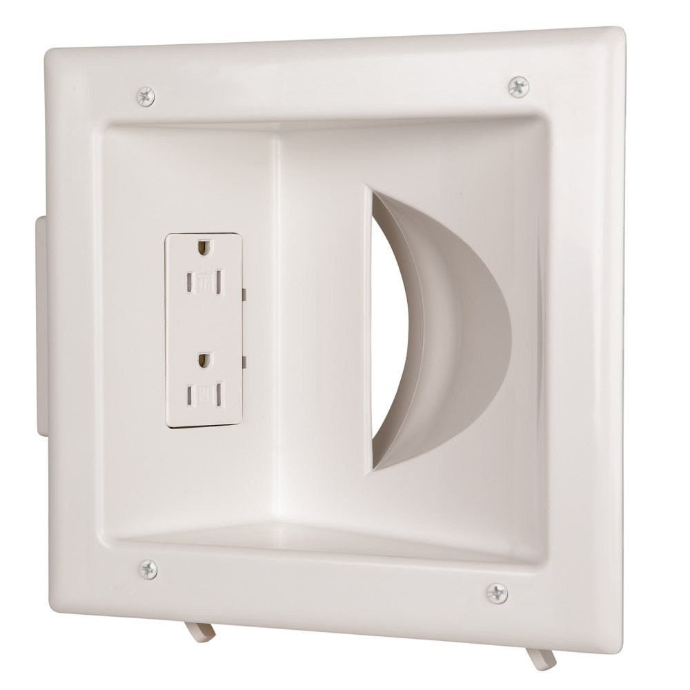Recessed Media Plate with Duplex Receptacle Recessed Media Plate with Duplex Receptacle
